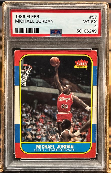 1986 Fleer Michael Jordan rookie card, PSA graded