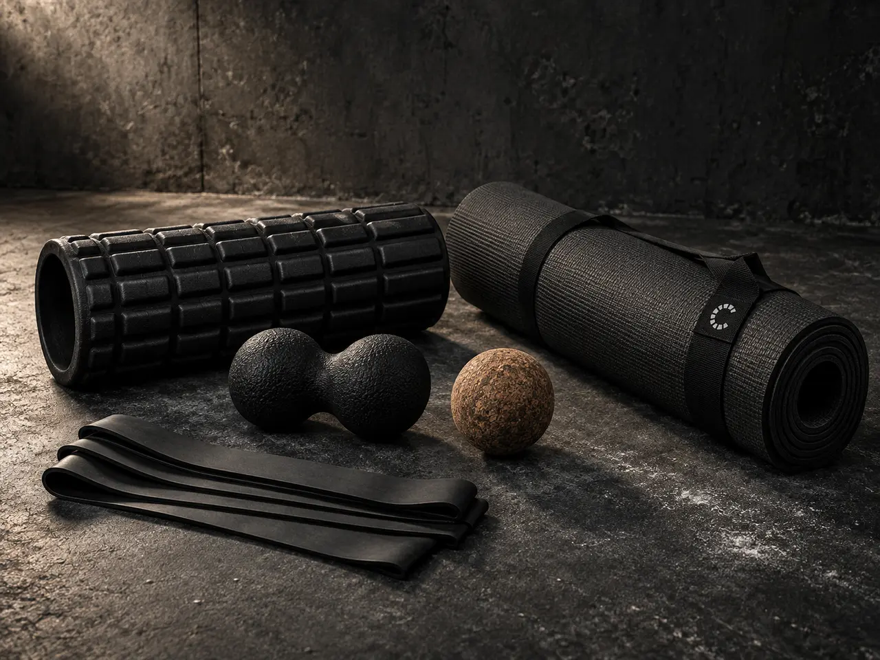 Black mobility and recovery equipment on concrete